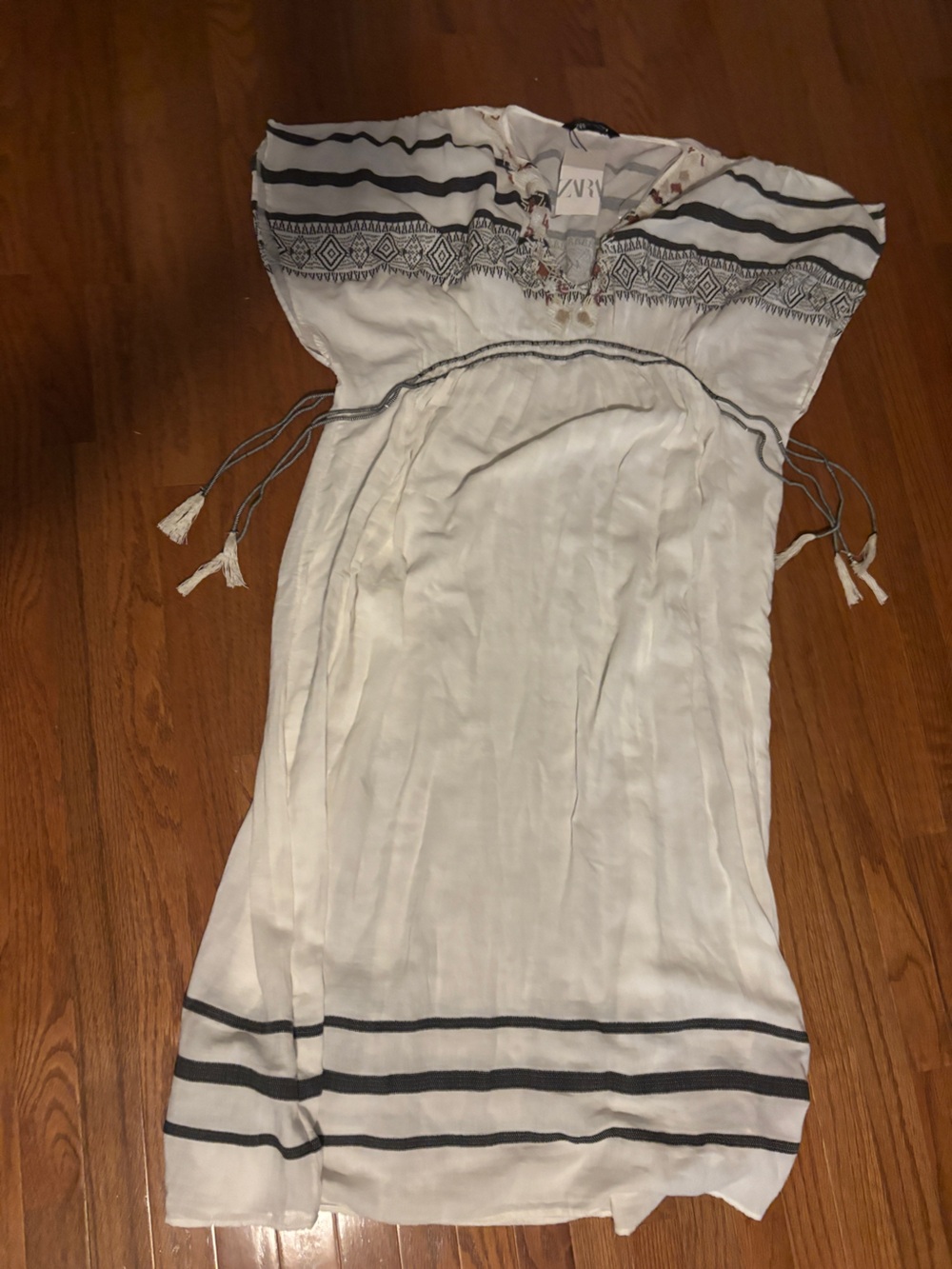 ZARA BEADED KAFTAN DRESS LONG size M-L NWT